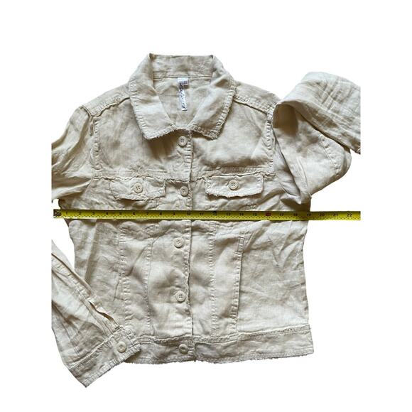 Lulu B Womens/Teen Linen Jacket Size XS Cream/White color Distressed Summer - Picture 3 of 7